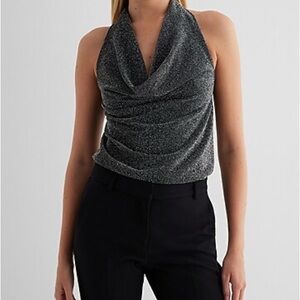 Express Pink Sparkle Halter Top